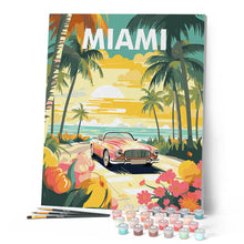 Load image into Gallery viewer, Travel Poster Miami Sunset