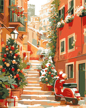 Load image into Gallery viewer, Paint by numbers kit for adults Christmas Staircase Scene Figured&#39;Art UK