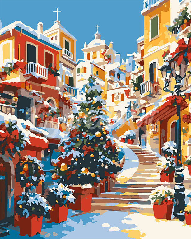 Kit De Pintura Por Números De Navidad Con Marco Y Caballete – Lienzo De 20x30 Cm Para Adultos Y Principiantes