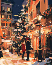 Load image into Gallery viewer, Paint by numbers kit for adults Christmas Couple in the City Figured&#39;Art UK