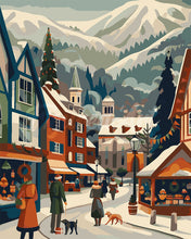 Load image into Gallery viewer, Paint by numbers kit for adults Christmas Market in the Valley Figured&#39;Art UK