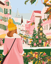 Load image into Gallery viewer, Paint by numbers kit for adults Girl at Christmas Market Figured&#39;Art UK