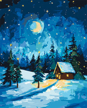 Load image into Gallery viewer, Paint by numbers kit for adults Starry Christmas Night Figured&#39;Art UK