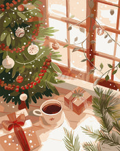 Load image into Gallery viewer, Paint by numbers kit for adults Cosy Christmas Morning Figured&#39;Art UK