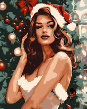 Load image into Gallery viewer, Paint by numbers kit for adults Christmas Glam Girl Figured&#39;Art UK