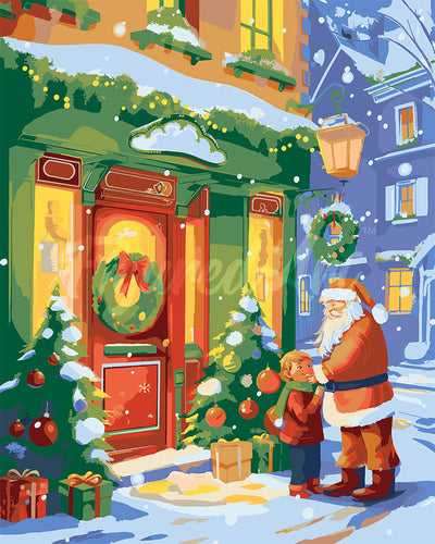 Paint by numbers kit for adults Santa's Greeting Figured'Art UK