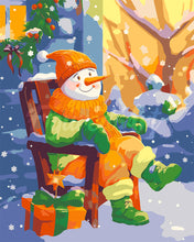 Load image into Gallery viewer, Paint by numbers kit for adults Relaxing Snowman Figured&#39;Art UK