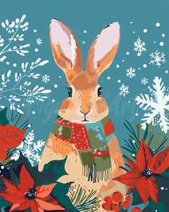 Paint by numbers kit for adults Little Christmas Bunny Figured'Art UK