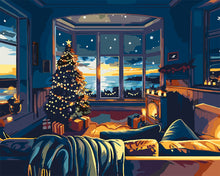 Load image into Gallery viewer, Paint by numbers kit for adults Christmas Room by the Bay Figured&#39;Art UK