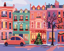 Load image into Gallery viewer, Paint by numbers kit for adults Colourful Christmas Street Figured&#39;Art UK