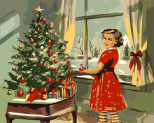 Load image into Gallery viewer, Paint by numbers kit for adults Vintage Christmas Little Girl Figured&#39;Art UK