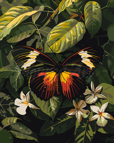 Paint by numbers kit for adults Heliconius Erato Butterfly Figured'Art UK