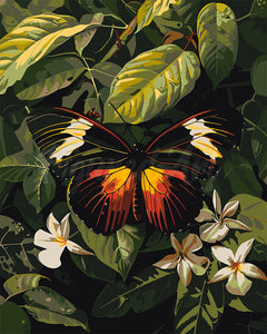 Paint by numbers kit for adults Heliconius Erato Butterfly Figured'Art UK