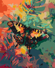 Load image into Gallery viewer, Paint by numbers kit for adults Sunset Moth Butterfly and Colours Figured&#39;Art UK