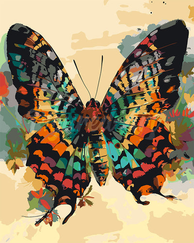 Paint by numbers kit for adults Sunset Moth Butterfly Figured'Art UK