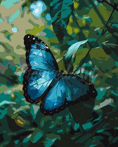 Paint by numbers kit for adults Blue Morpho Butterfly Figured'Art UK