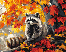 Load image into Gallery viewer, Paint by numbers kit for adults Autumn Raccoon Figured&#39;Art UK