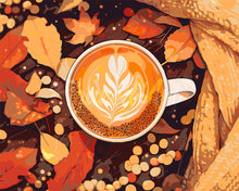 Load image into Gallery viewer, Paint by numbers kit for adults Cosy Autumn Latte Figured&#39;Art UK