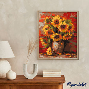 Autumn Sunflowers Vase