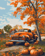 Load image into Gallery viewer, Paint by numbers kit for adults Vintage Truck in Autumn Figured&#39;Art UK