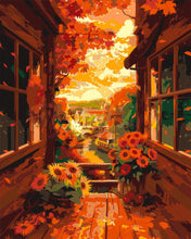 Load image into Gallery viewer, Paint by numbers kit for adults Autumn Balcony View Figured&#39;Art UK