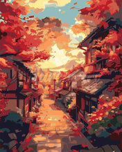 Load image into Gallery viewer, Paint by numbers kit for adults Autumn Street in Kyoto Figured&#39;Art UK