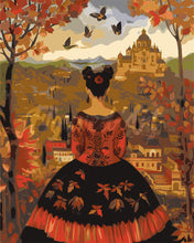 Load image into Gallery viewer, Paint by numbers kit for adults Frida Kahlo-inspired Autumn Lady Figured&#39;Art UK