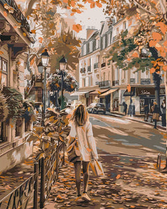 Paint by numbers kit for adults Autumn Day in the City Figured'Art UK