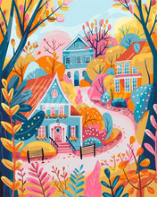 Load image into Gallery viewer, Paint by numbers kit for adults Colourful Autumn Houses Figured&#39;Art UK