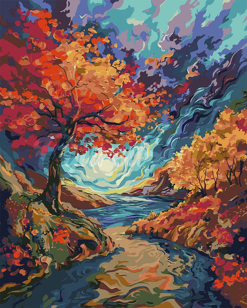 Paint by Numbers for adults UK - Van Gogh-inspired Surreal Autumn