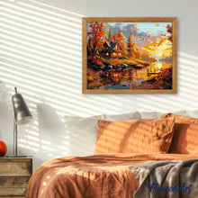 Load image into Gallery viewer, Autumn Sunset by the Cabin