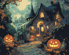 Load image into Gallery viewer, Paint by numbers kit for adults The Spooky House Figured&#39;Art UK