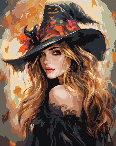 Paint by numbers kit for adults The Pretty Witch Figured'Art UK