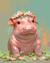 Load image into Gallery viewer, Paint by numbers kit for adults Baby Girl Hippo Figured&#39;Art UK