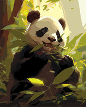 Load image into Gallery viewer, Paint by numbers kit for adults Panda Munching Figured&#39;Art UK