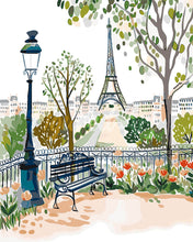 Load image into Gallery viewer, Paint by numbers kit for adults Watercolour Paris Garden Figured&#39;Art UK