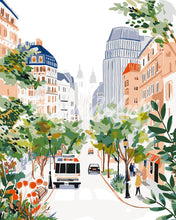 Load image into Gallery viewer, Paint by numbers kit for adults Watercolor City Boulevard Figured'Art UK