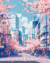 Load image into Gallery viewer, Paint by numbers kit for adults Tokyo Cherry Blossoms Figured&#39;Art UK