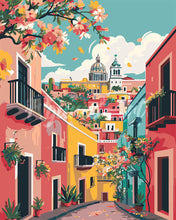Load image into Gallery viewer, Paint by numbers kit for adults Vivid Mediterranean Alley Figured'Art UK