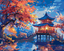 Load image into Gallery viewer, Paint by numbers kit for adults Pagoda in Autumn Night Figured'Art UK