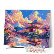 Load image into Gallery viewer, Temple View with Mount Fuji