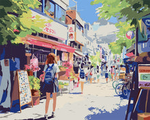 Load image into Gallery viewer, Paint by numbers kit for adults Japanese Neighbourhood Morning Figured'Art UK