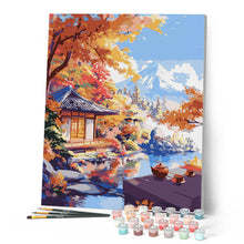 Load image into Gallery viewer, Autumn Tea House by the Lake