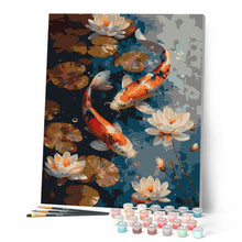 Load image into Gallery viewer, Vintage Koi Carp and Flowers