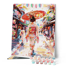 Load image into Gallery viewer, Yukata Girl on Festive Street