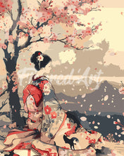 Load image into Gallery viewer, Paint by numbers kit for adults Vintage Sakura Lady Figured'Art UK