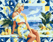 Load image into Gallery viewer, Paint by numbers kit for adults Lemon Breeze Woman Figured'Art UK