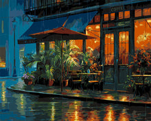 Load image into Gallery viewer, Paint by numbers kit for adults Rainy Cafe Corner Figured'Art UK