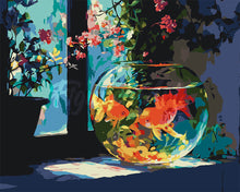 Load image into Gallery viewer, Paint by numbers kit for adults Sunlit Fishbowl Figured'Art UK