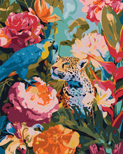 Load image into Gallery viewer, Paint by numbers kit for adults Parrot and Leopard Figured'Art UK